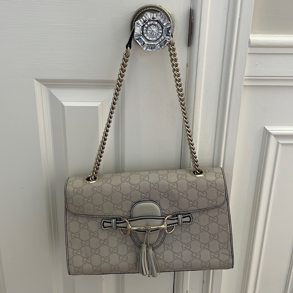 Gucci Emily Flap Bag Guccissima Leather Medium